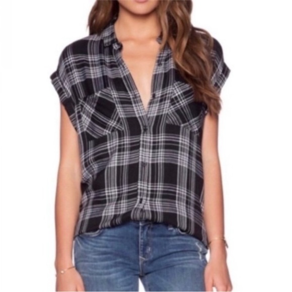 Rails Britt Short Sleeved Button Up Flannel xs - Picture 2 of 5